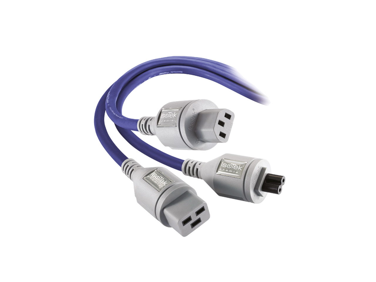 C13.2 plug, IEC connector, Stromkabel, 3-polig, blaues Kabel