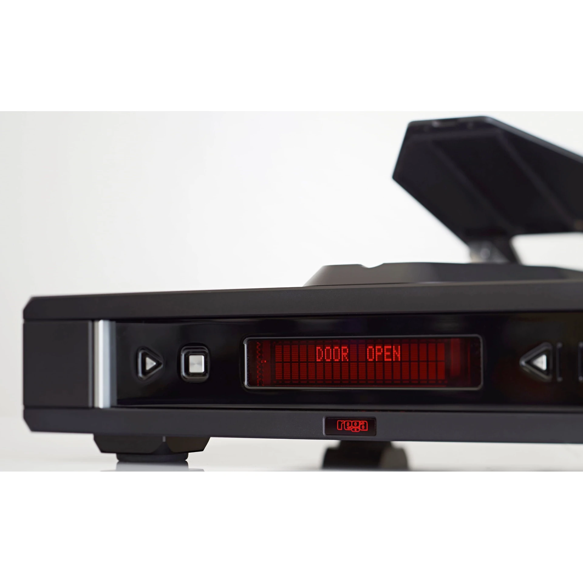 vhs player, video recorder, red display, front panel, no brand visible