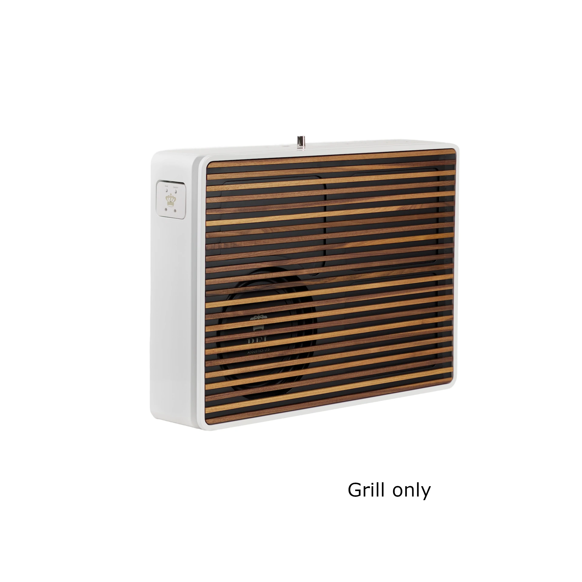 Grill, Heizgerät, Holzständer, Panelheizung, weißer Kasten