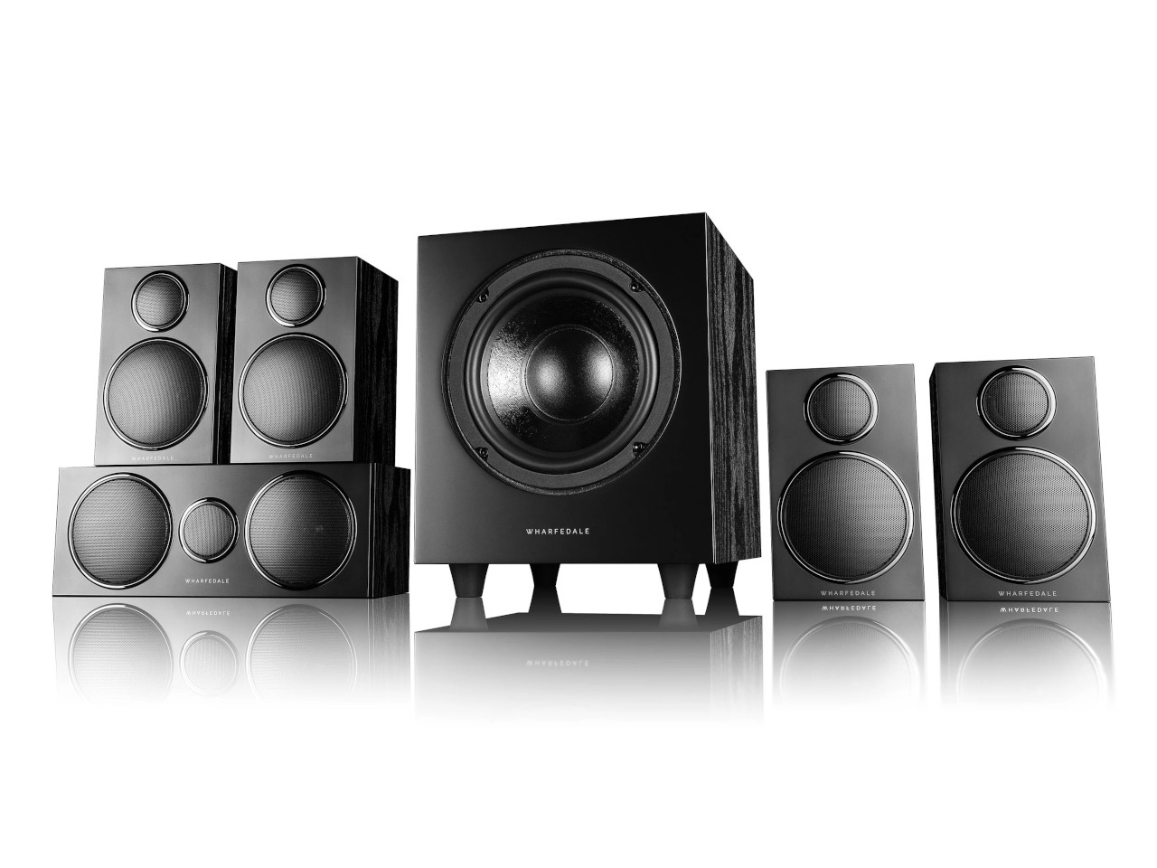 boxenlautsprecher, surroundsystem, subwoofer, satellitenlautsprecher, schwarz