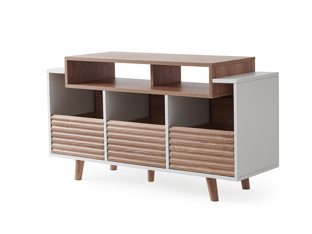 Sideboard, Konsole, Aufbewahrungsschrank, Holz, Lamellen-Schubladen