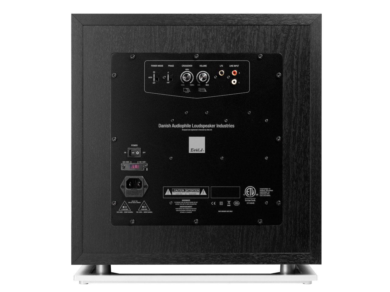 Lautsprecher, Subwoofer, Rückseite, Holzrahmen, Netzeingang