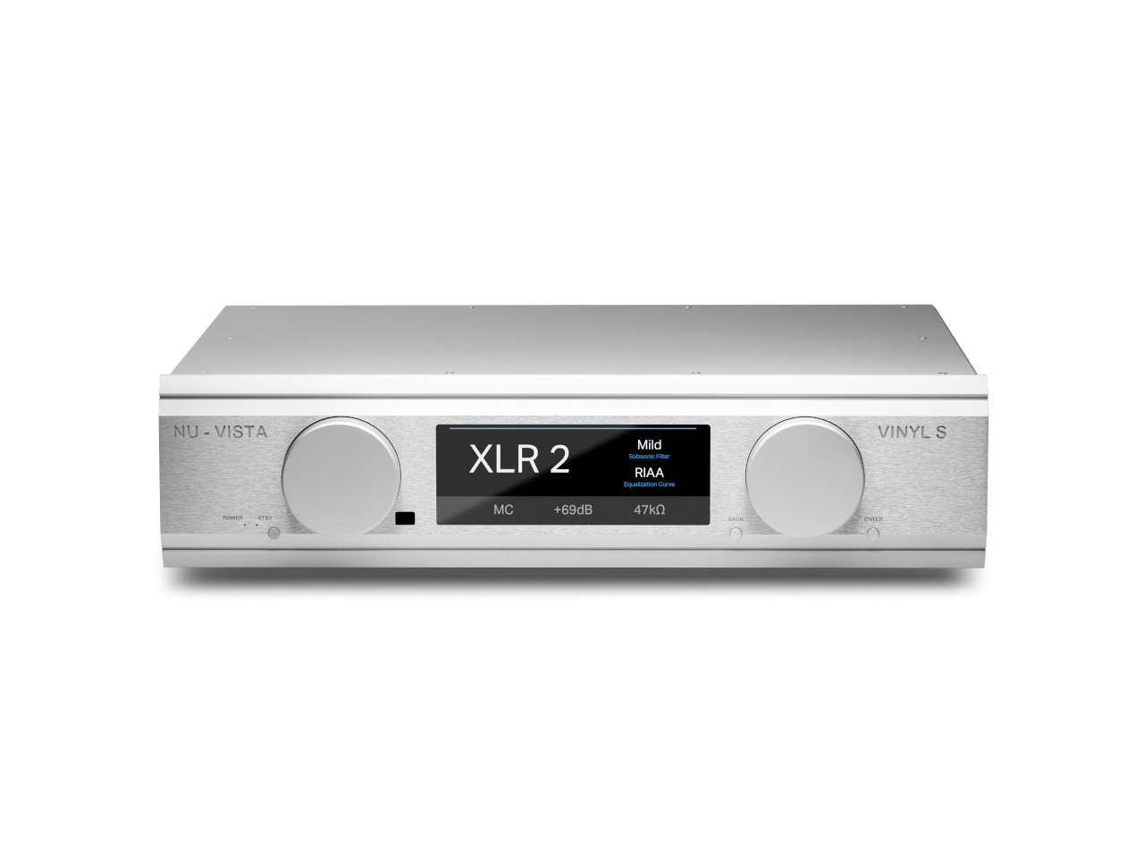 hochwertiger Audio, Stereoverstärker, digitale Anzeige, metallische Oberfläche, Rackgröße