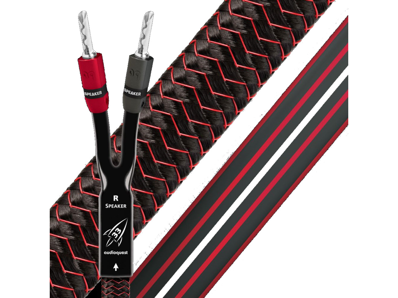 Lautsprecherkabel, Audiokabel, Steckverbinder, Gehäuse, Schwarz-rot-weiße Struktur