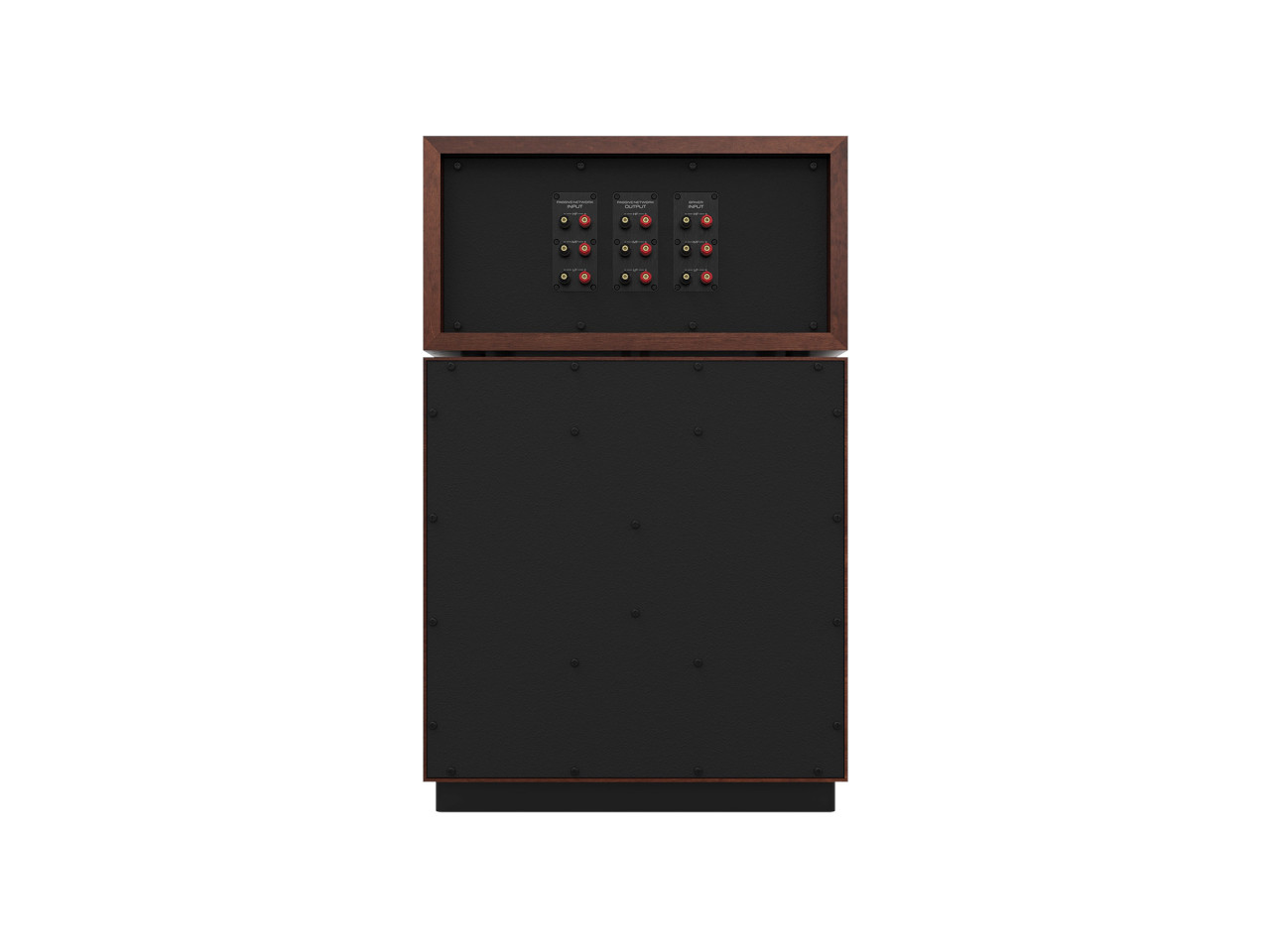 Lautsprecher, Stereo, Holzrahmen, schwarzer Schrank, Verstärkerauslage