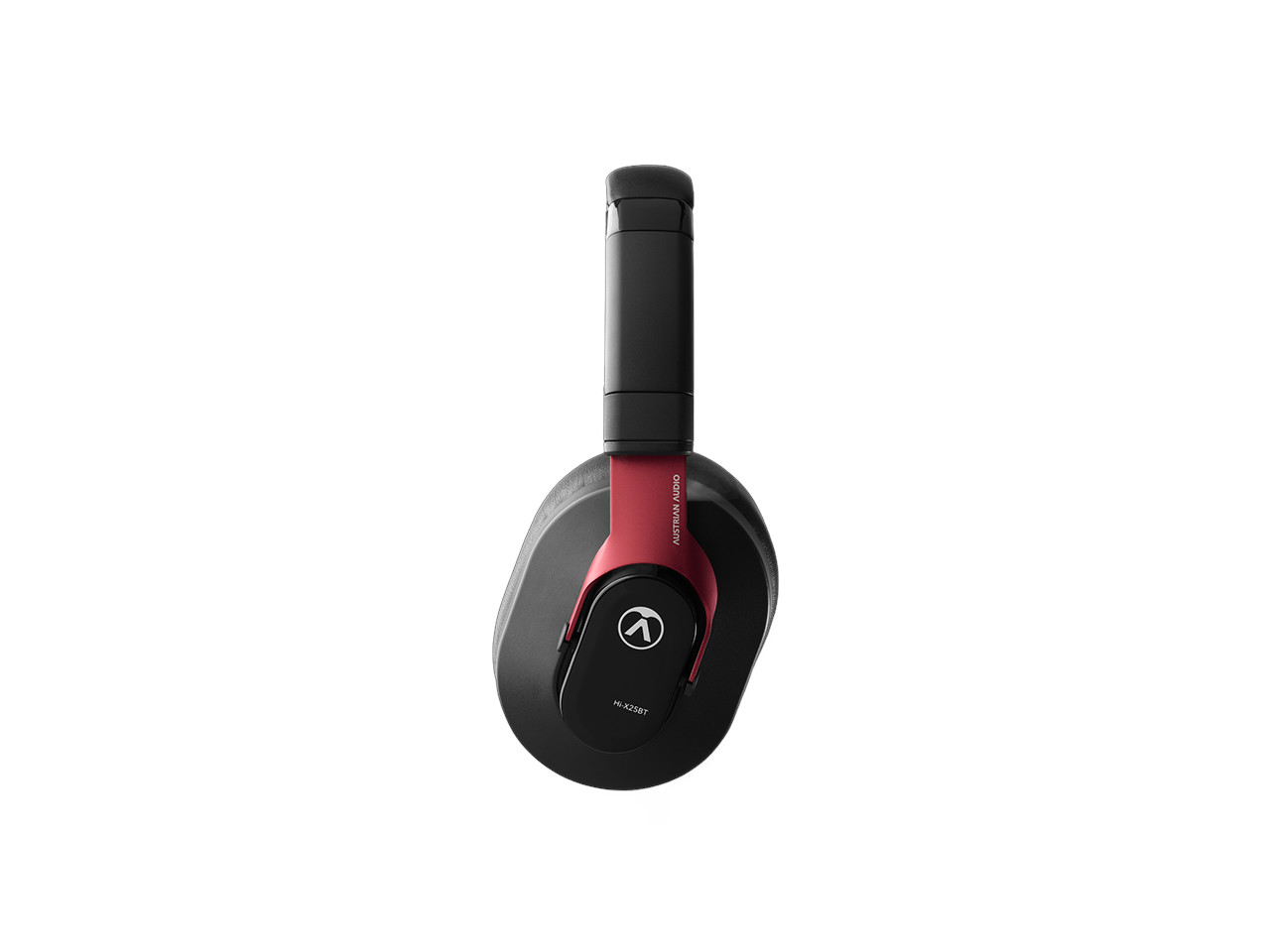 kopfhörer, over-ear, schwarz, rotakzent, glossy