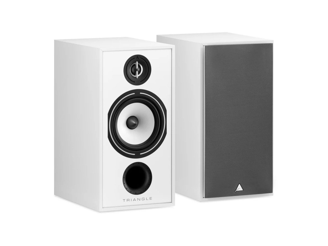 Lautsprecher, Stereo-Lautsprecher, Weiße Box, Schwarz/Grau Akzente, Kompakte Lautsprecher