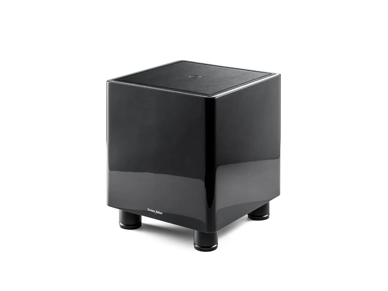 Subwoofer, Schwarz, Kubus-Design, Basslautsprecher, Vier Füße