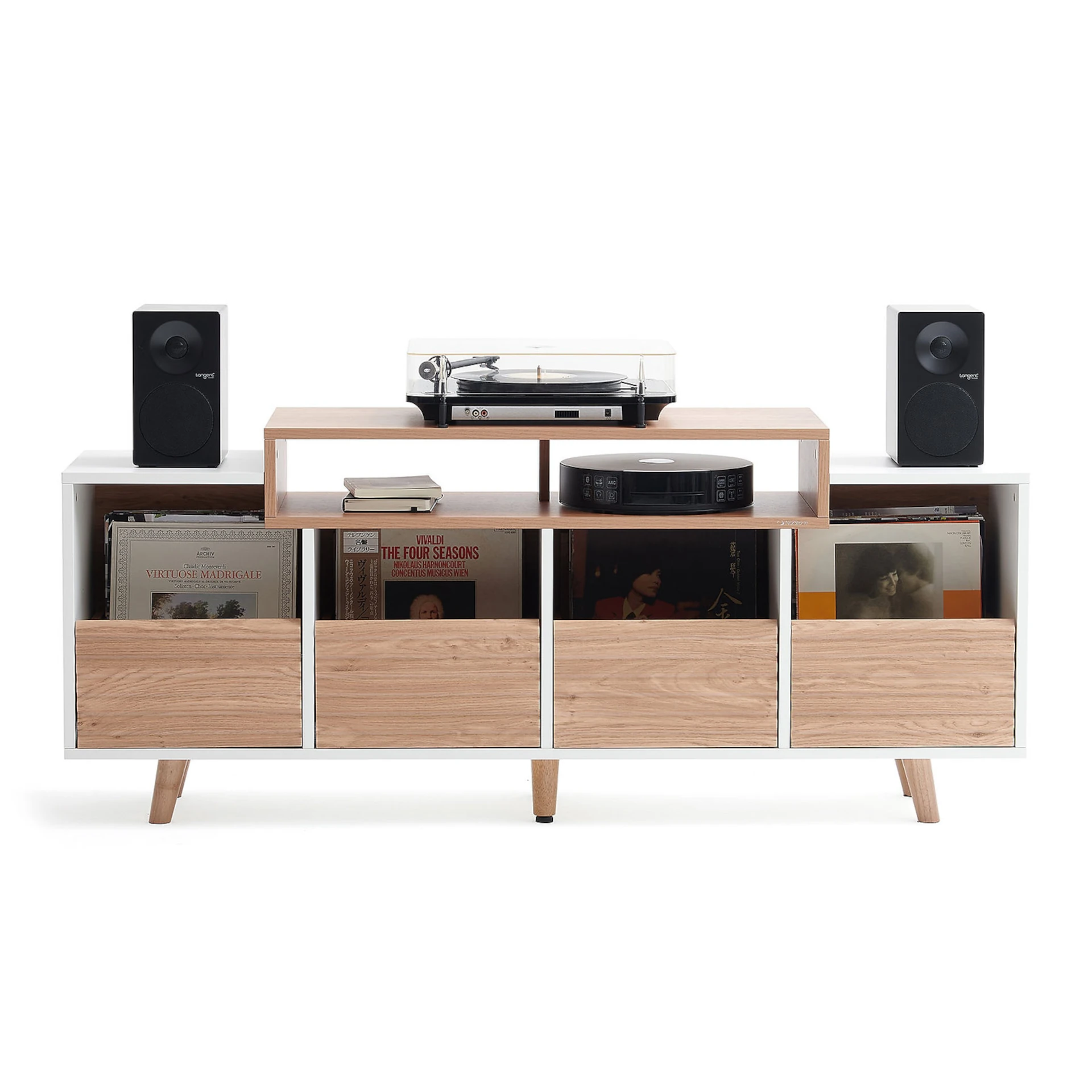 Sideboard, Vinylaufbewahrung, Schallplattenregal, Holzschrank, Stereoanlage