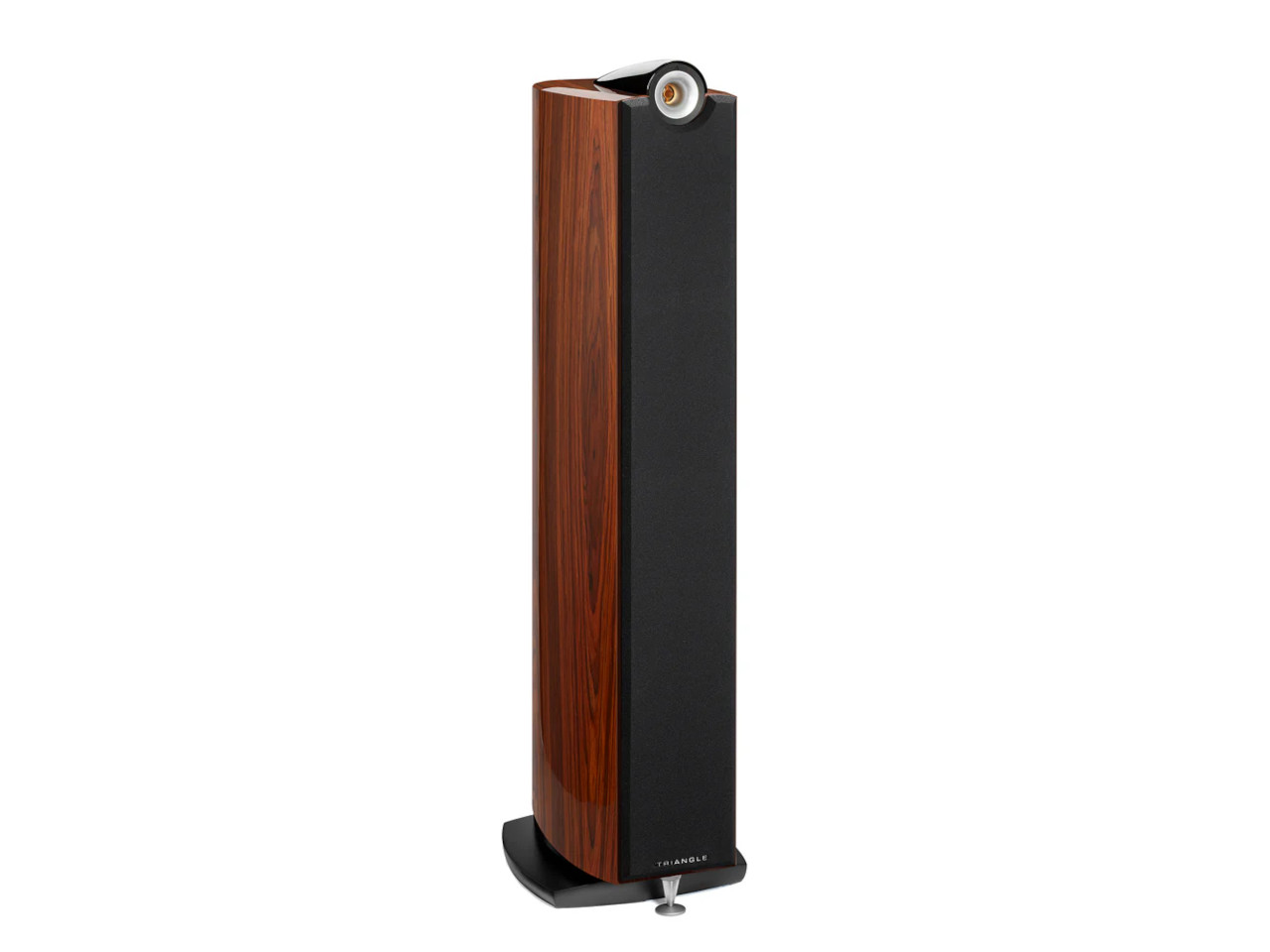 stehender lautsprecher, bodenstehend, holzfurnier, schwarze front, tweeter