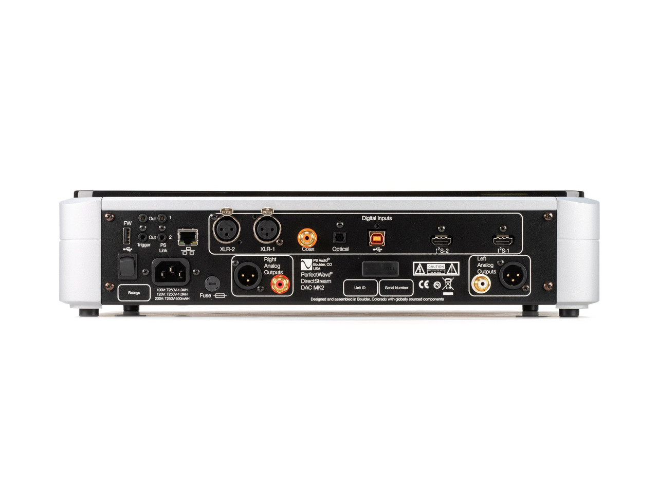 Audio-Interface, Rückseite, XLR-Eingänge, KOAX, DIN-Anschlüsse