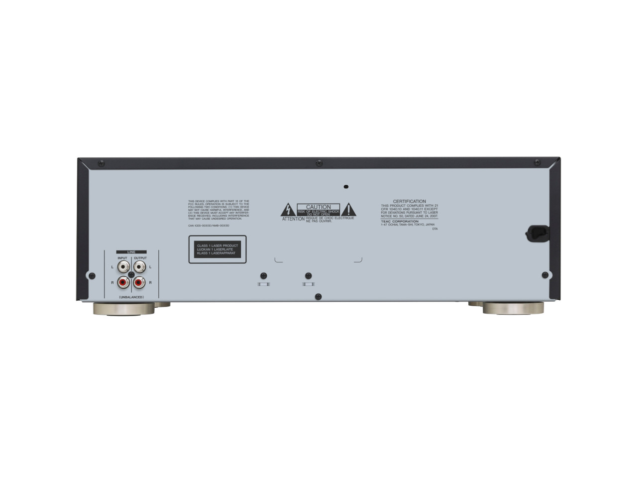 Back-Panel, Audio-Verstärker, Unbalanced-Eingänge, RCA-Anschlüsse, Metallgehäuse