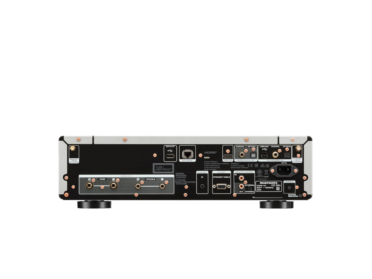 Rückseite, Audioausgänge, HDMI, USB, Koaxial