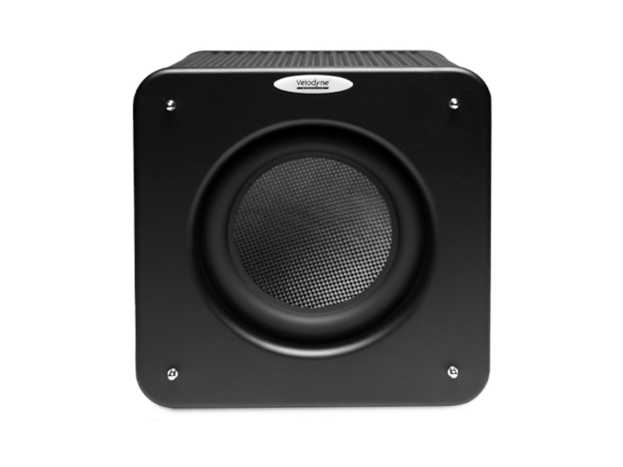 subwoofer, lautsprecher, schwarz, metallgehäuse, runderantrieb