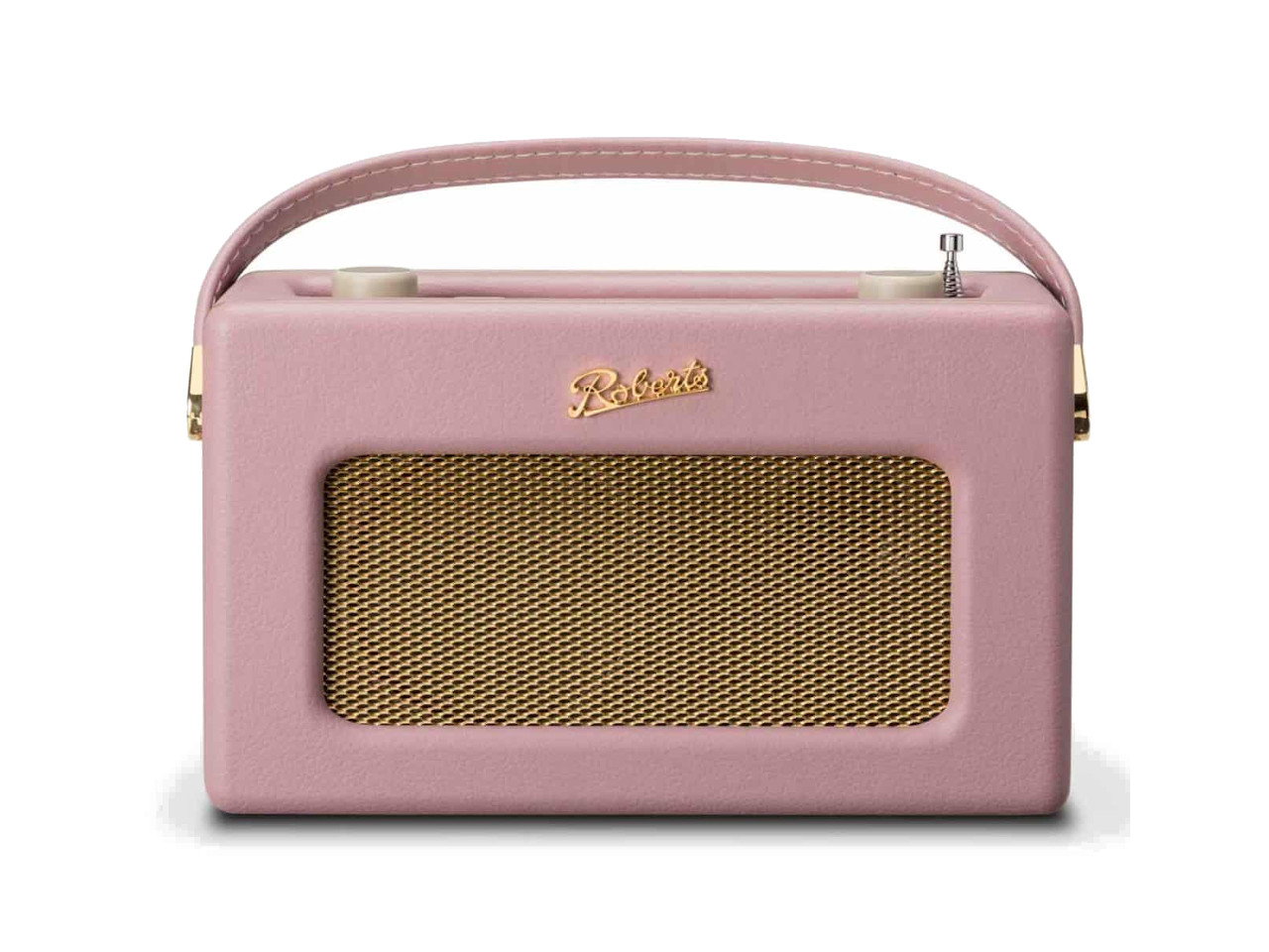Radio, Portabler Lautsprecher, Rosa, Vintage-Stil, Goldenes Gitter