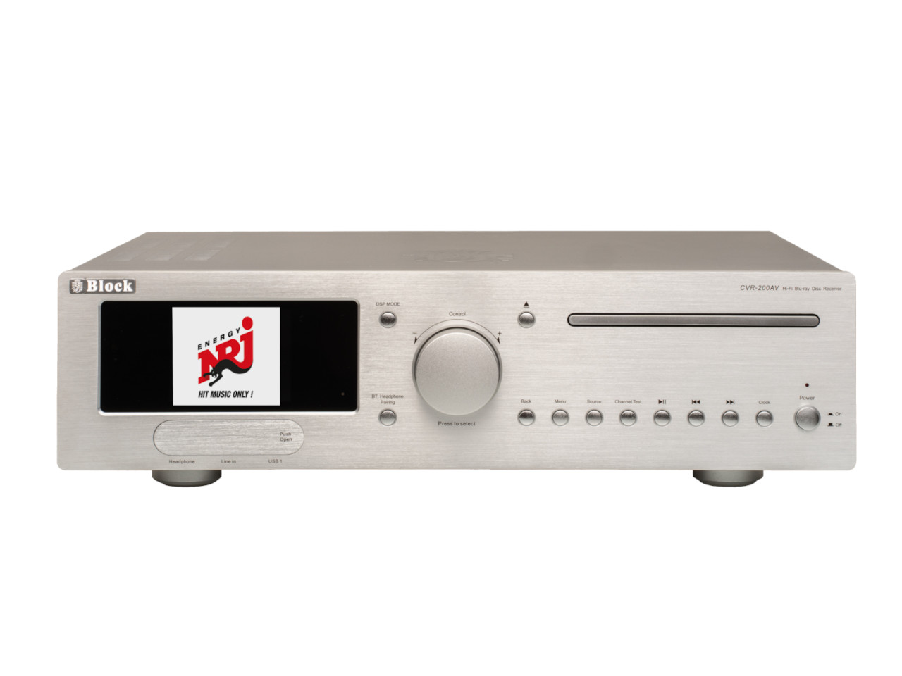 Hifi-Rekorder, Disc-Receiver, Frontansicht, Silber, LCD-Display