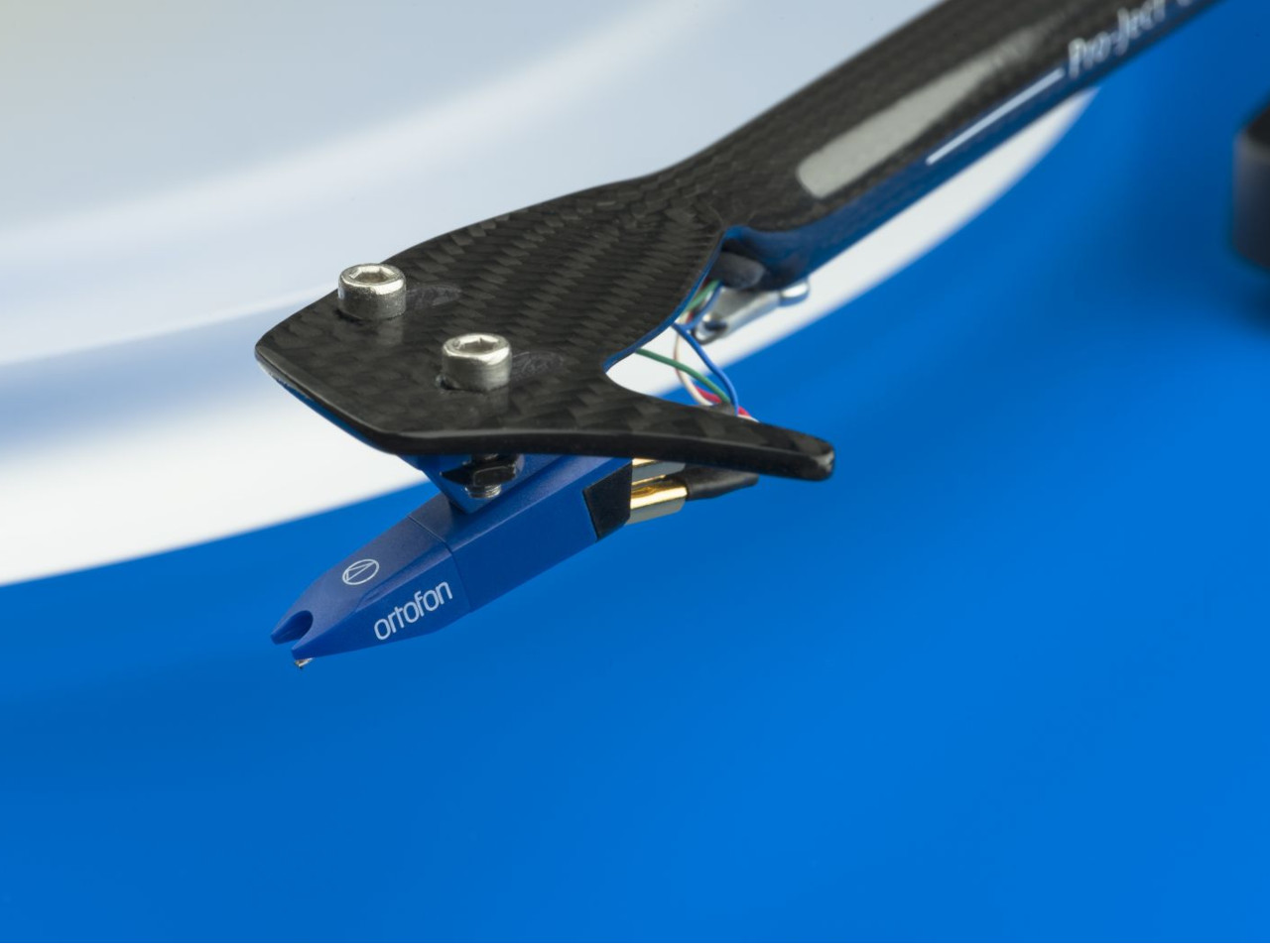 Plattenspieler, Tonabnehmer, Tonarm, Kohlenstofffaser, Blau