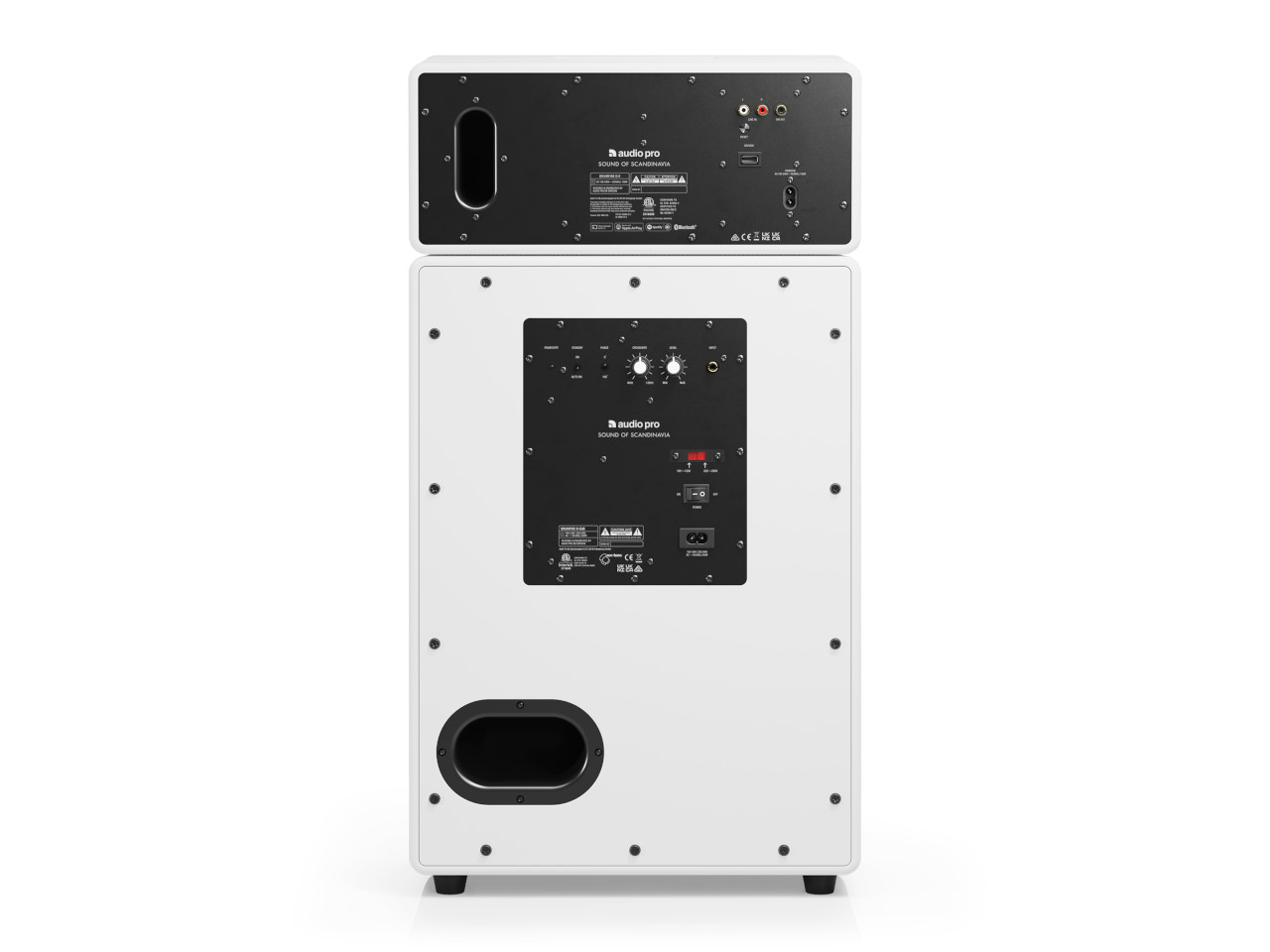 Lautsprecher, HiFi-Standlautsprecher, Bassreflex, Schwarz/Weiß, Anschlüsse