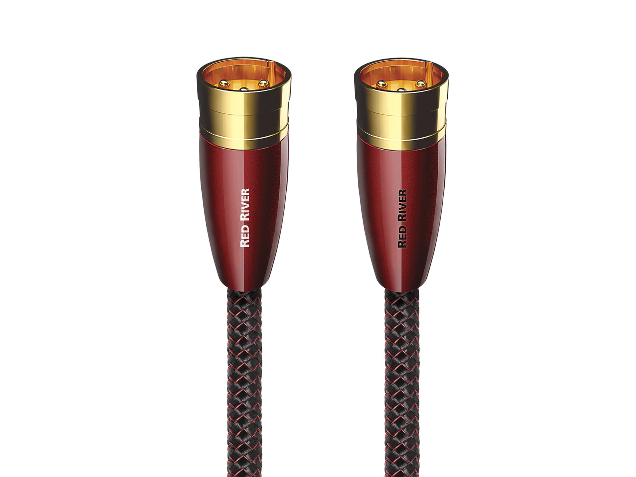 speaker cable, kabel, roter River, goldener rand, gewebter Ummantelung