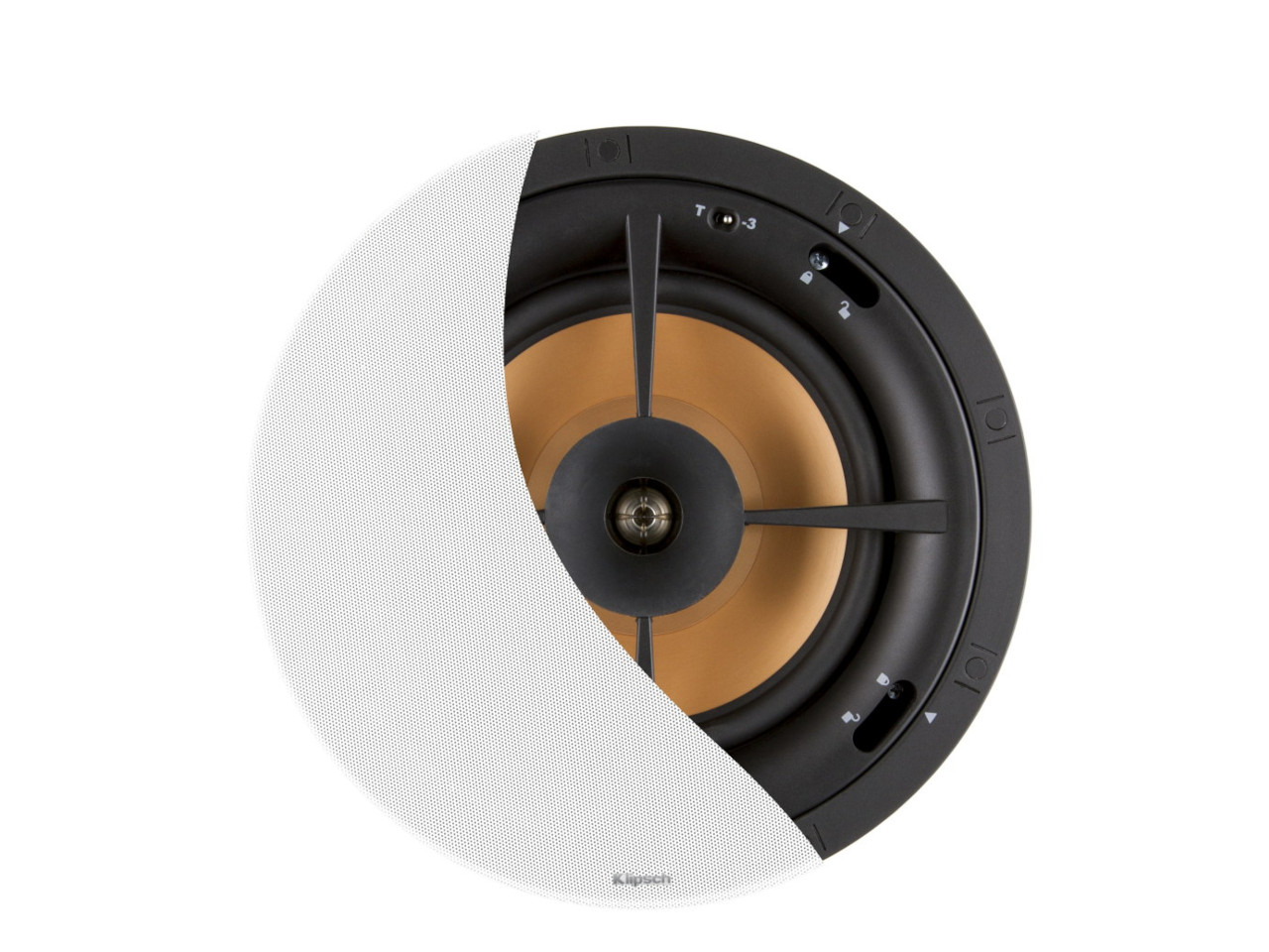 Wandlautsprecher, In-Wand-Lautsprecher, Deckenlautsprecher, holzfarbener Hochtöner, Audio-Panel