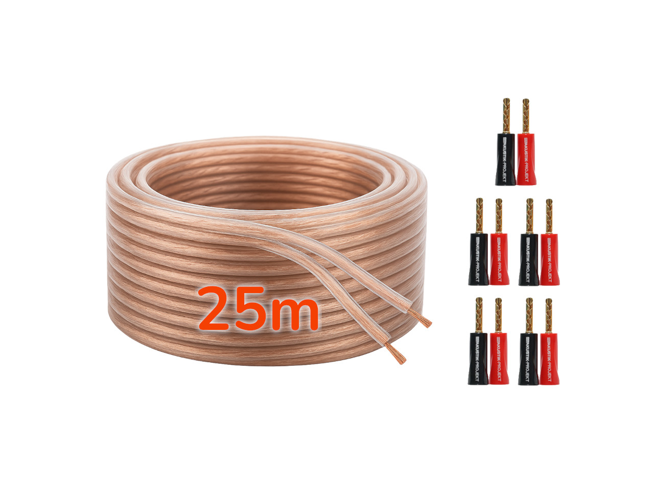 kabel, kupfer, 25m, audio kabel, anschlusskabel