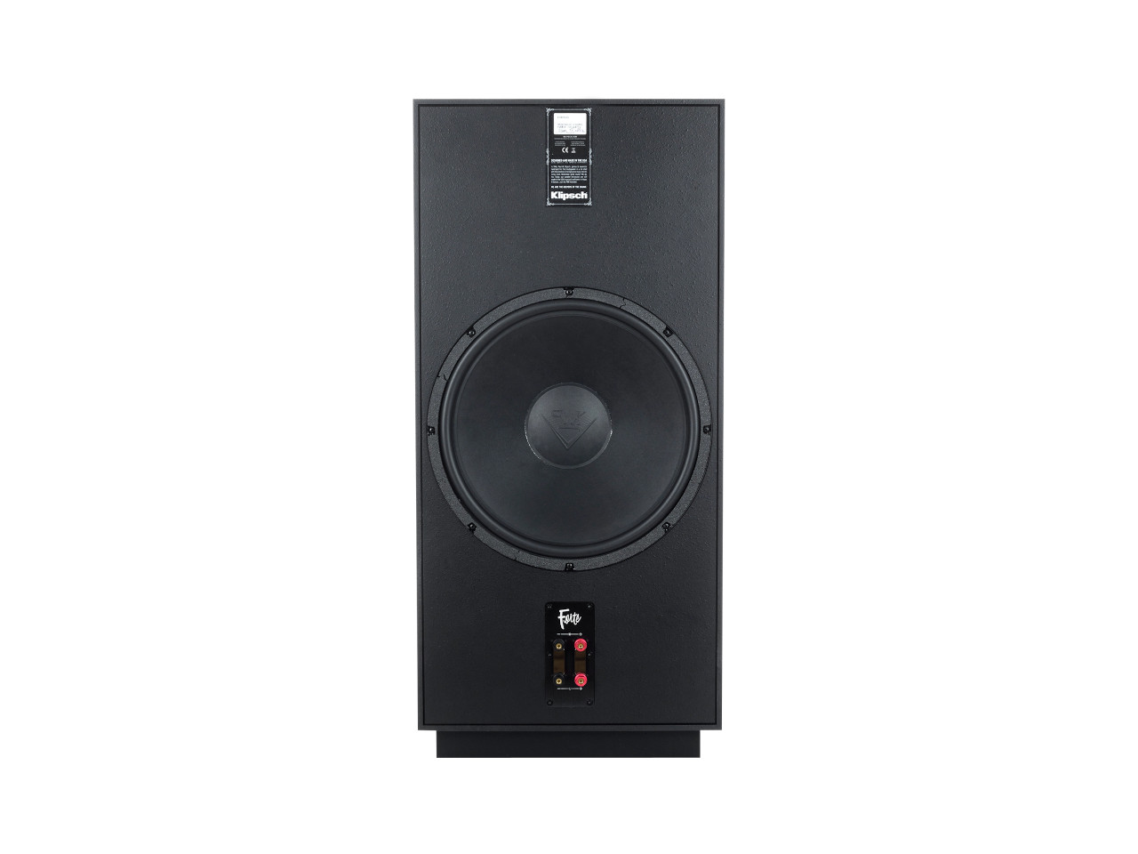 subwoofer, lautsprecher, monolithisch, schwarz, rückseite