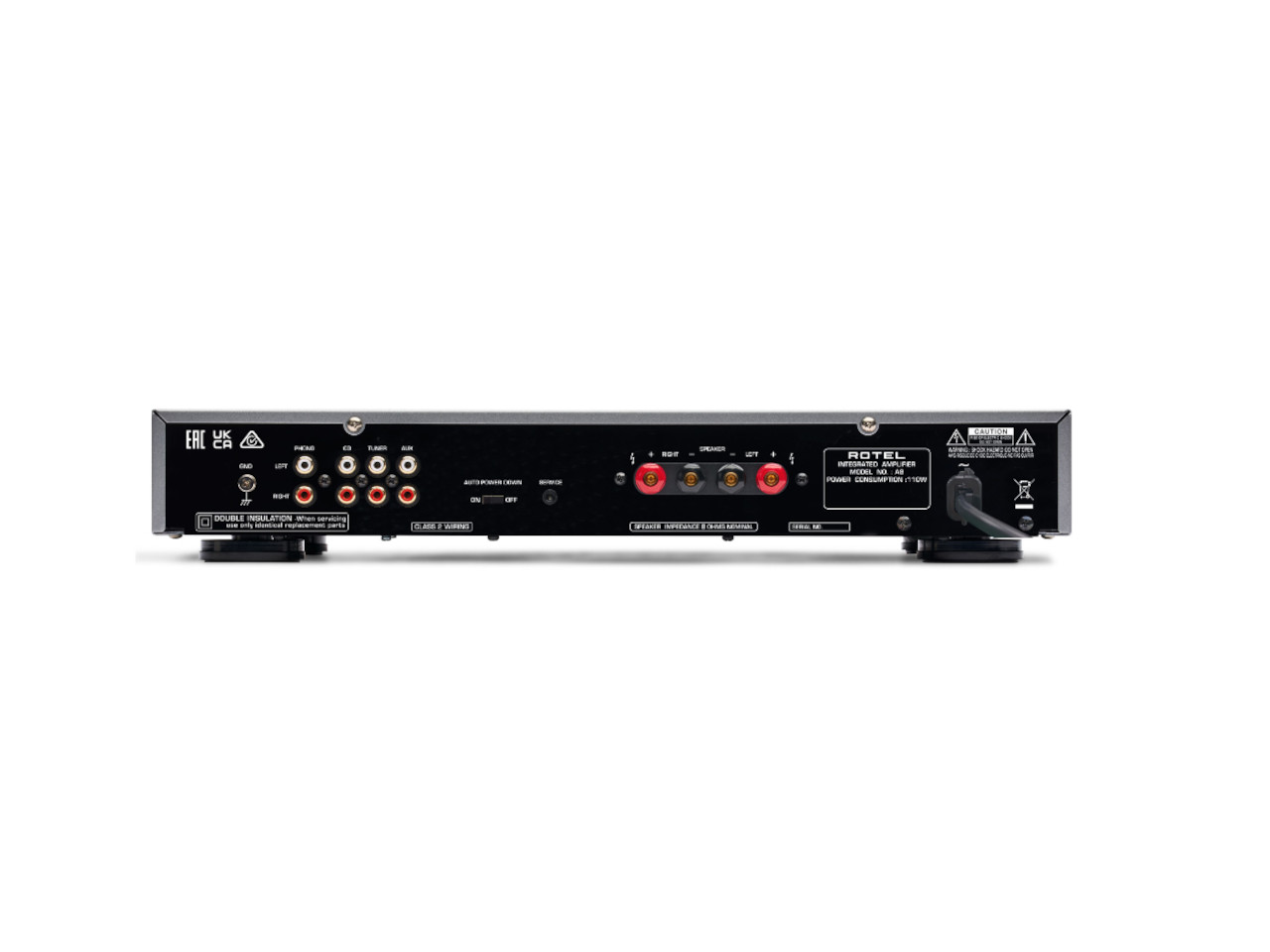AV-Receiver, RCA-Anschlüsse, Lautsprecherklemmen, Stromanschluß, Steuerfeld