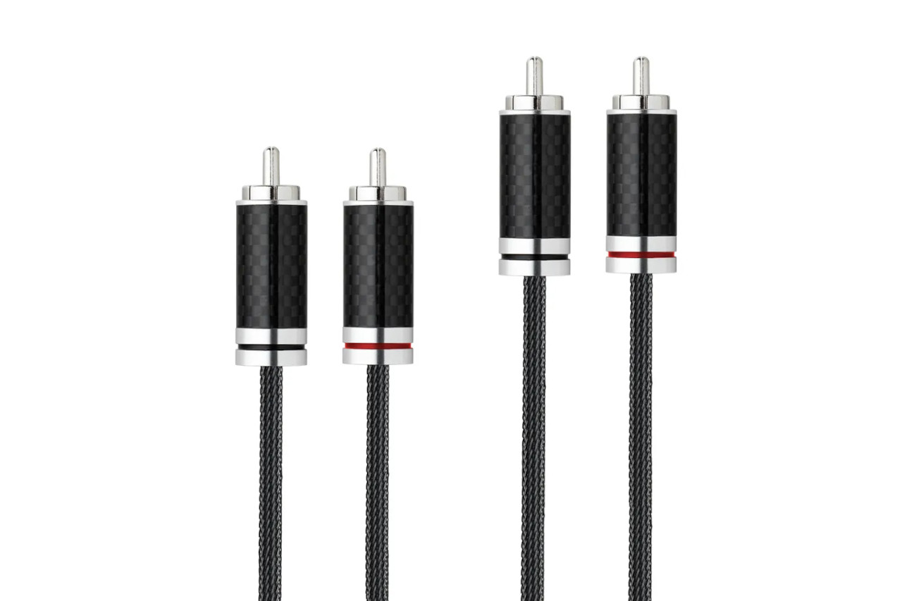 Kabel, 2-4 Kabel, RCA-Stecker, Kabel mit Stecker, Kohlefaser Muster