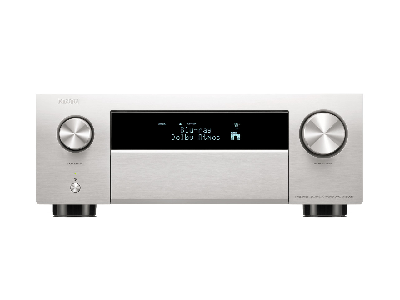 stereo, Verstärker, Silber, digitales Display, Drehknopf