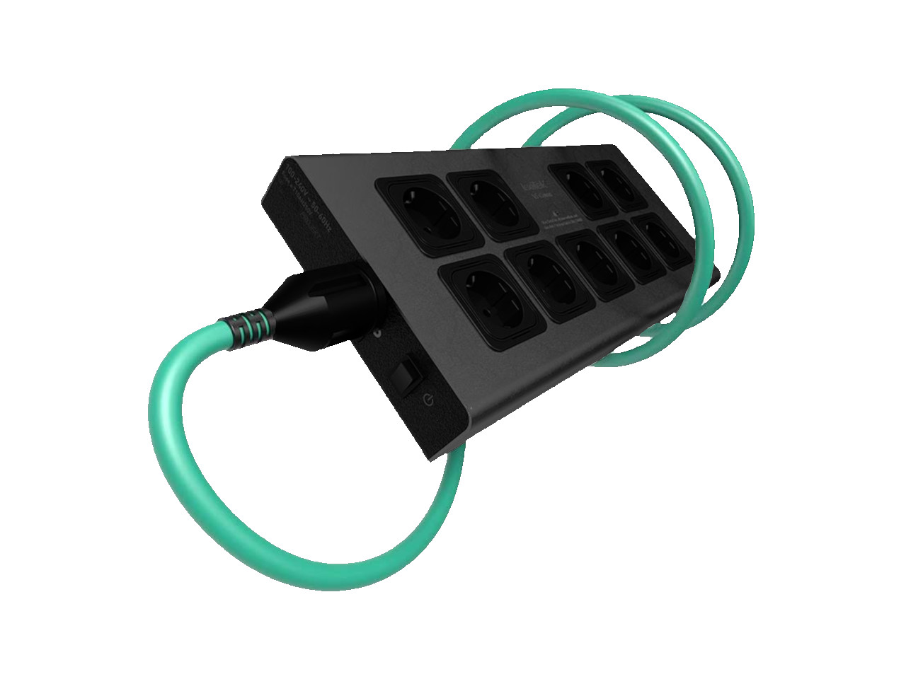 Mehrfachsteckd., Steckdosenleiste, Netzleiste, Kabel grün, Steckerleiste