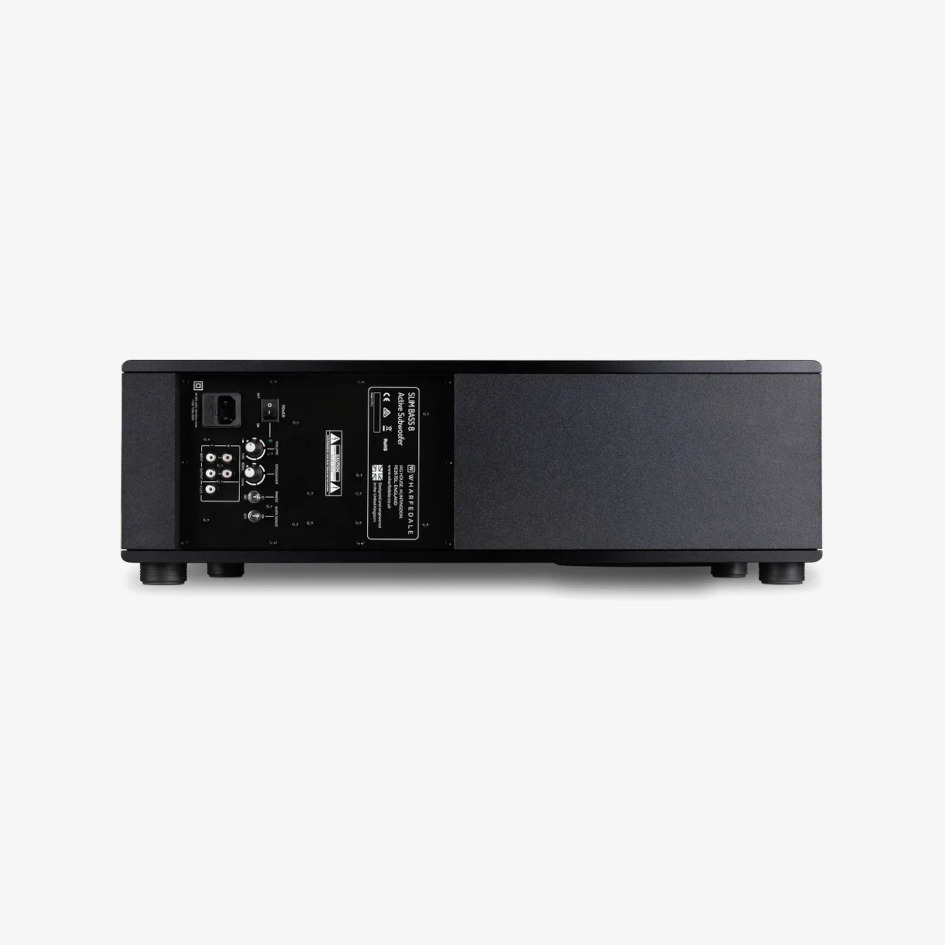 Aktiver Subwoofer, Schwarz, Bassreflexgehäuse, Cinch-Anschlüsse, Standfüße