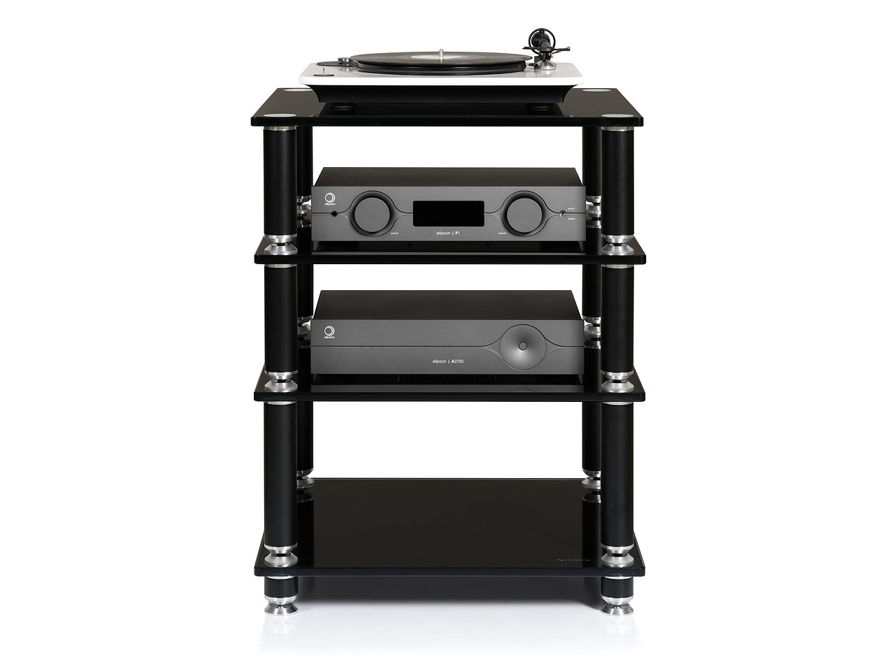Turntable, Vinyl, Stereo-Regal, Audio-System, Schwarzes Regal