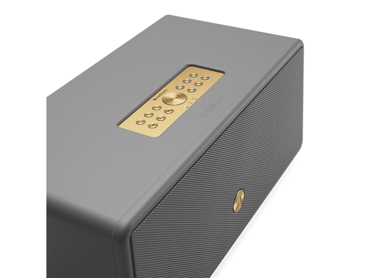 Lautsprecher, Bluetooth, Grau, Kompaktbox, Goldene Bedienfelder