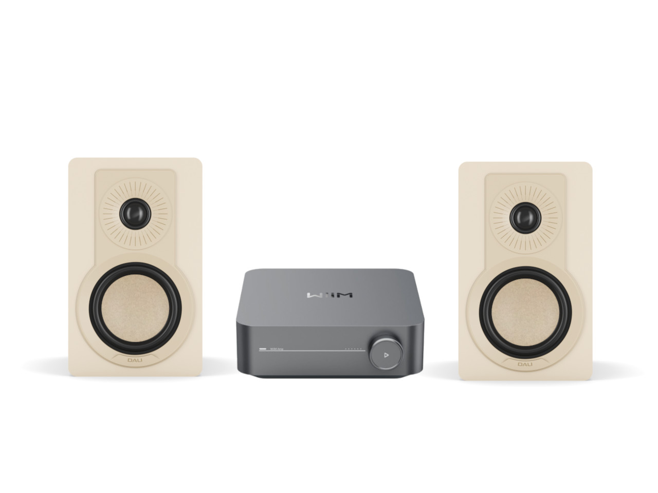 HiFi-System, Lautsprecher, Stereo-Set, Kompakt-Verstärker, Kunstleder-Optik