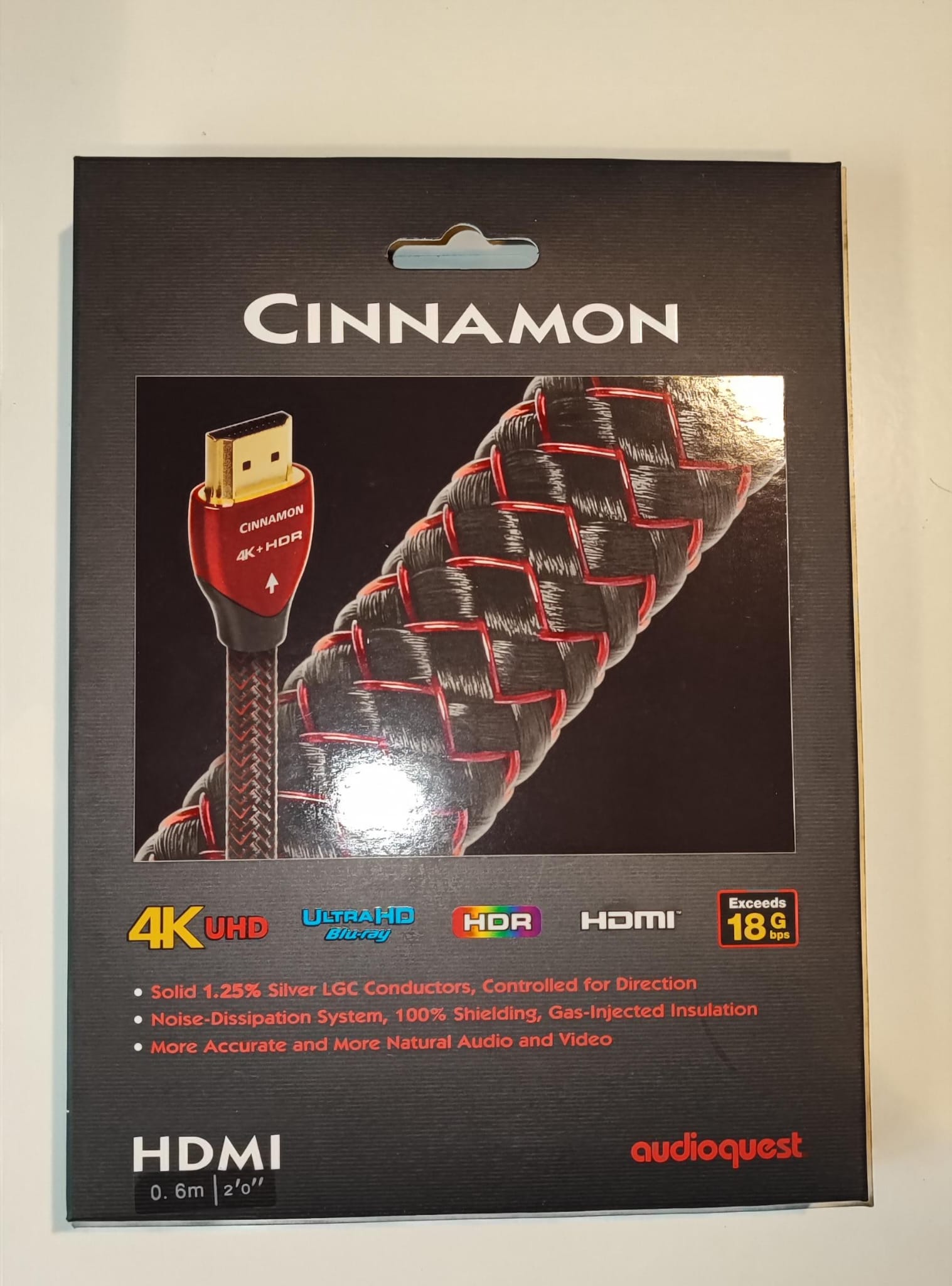 HDMI-Kabel, 4K, HDR, gewebtes Kabel, Cinnamon Markenname nicht sichtbar