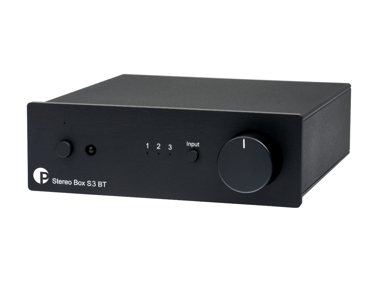 stereo amplifier, audio amplifier, schwarz, metall, lautstärkeregler
