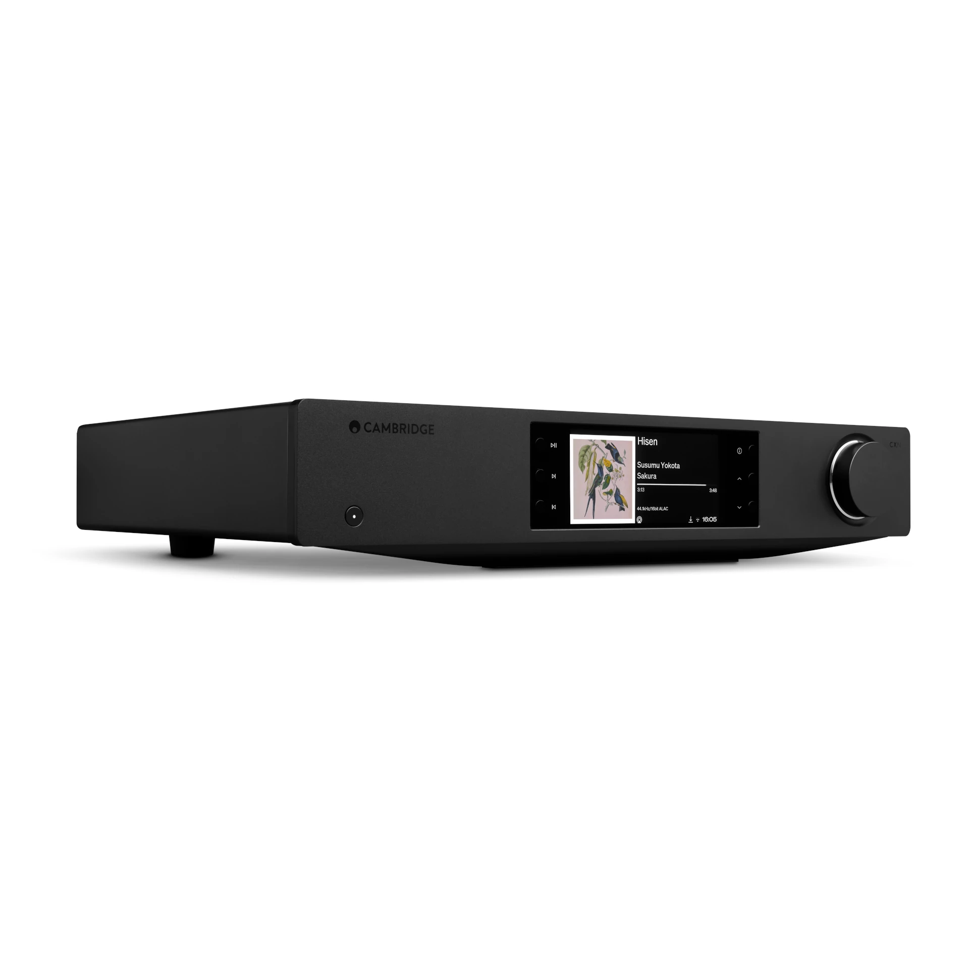 Hi-Fi-Empfänger, Netzwerk-Stereo, Digitale Anzeige, Schwarze Oberfläche, Drehknopf