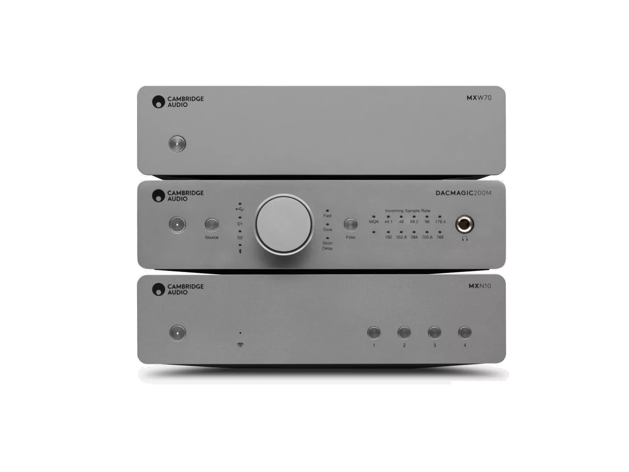 hifi-system, drei-teiliges, stereo-stapel, antikgrau, cambridge audio