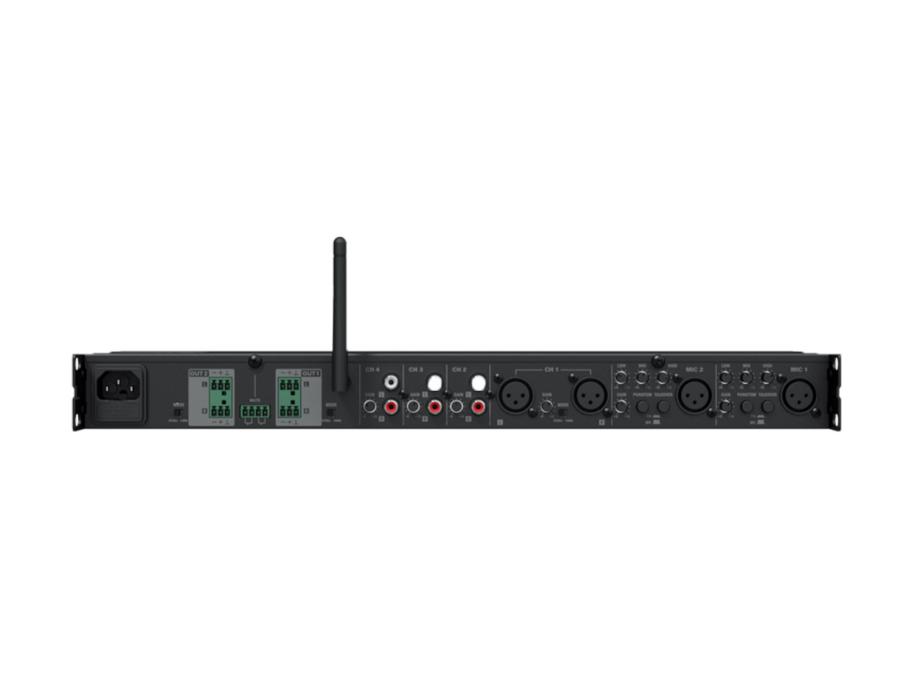 audiooberfläche, Rackmontage, 3 xlr eingänge, usb-schnittstelle, antenne
