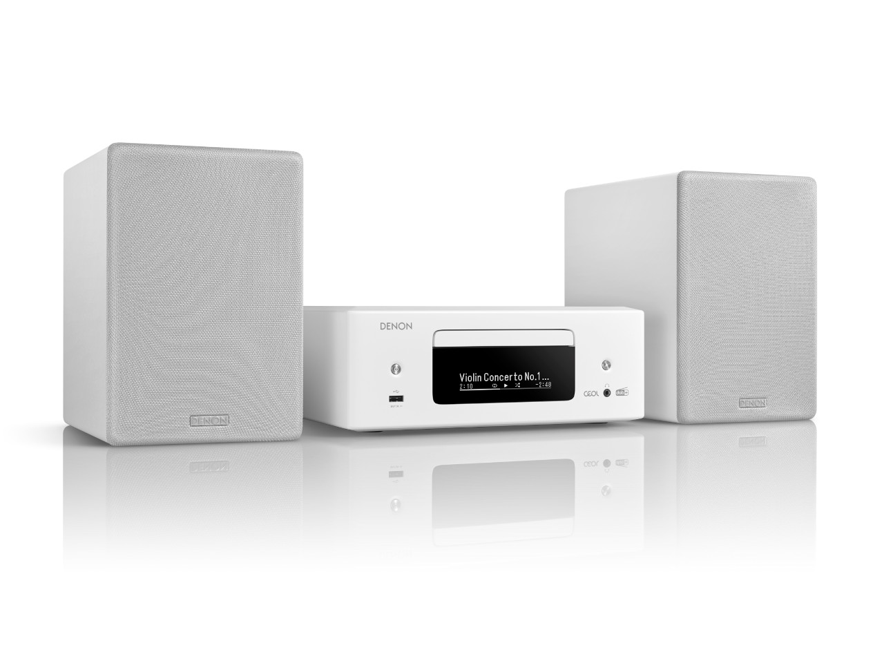 Denon CEOL N12 DAB White mit Lautsprecher Elektronik, Sprecher