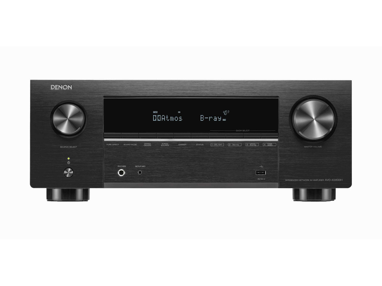 Stereo-Receiver, Verstärker, Schwarz gebürstet Metall, Digitalanzeige, große Knöpfe