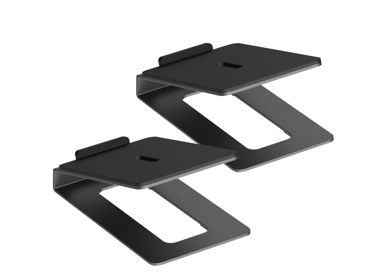 Laptopständer, Verstellbar, Metall, Schwarz, Zweistufig