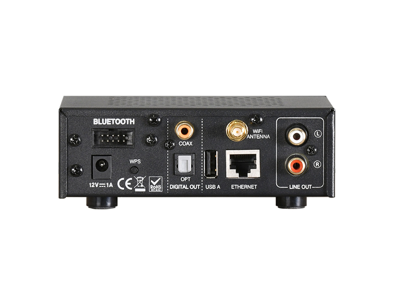 bluetooth receiver, koaxial, ethernet, usb, linie ausgang