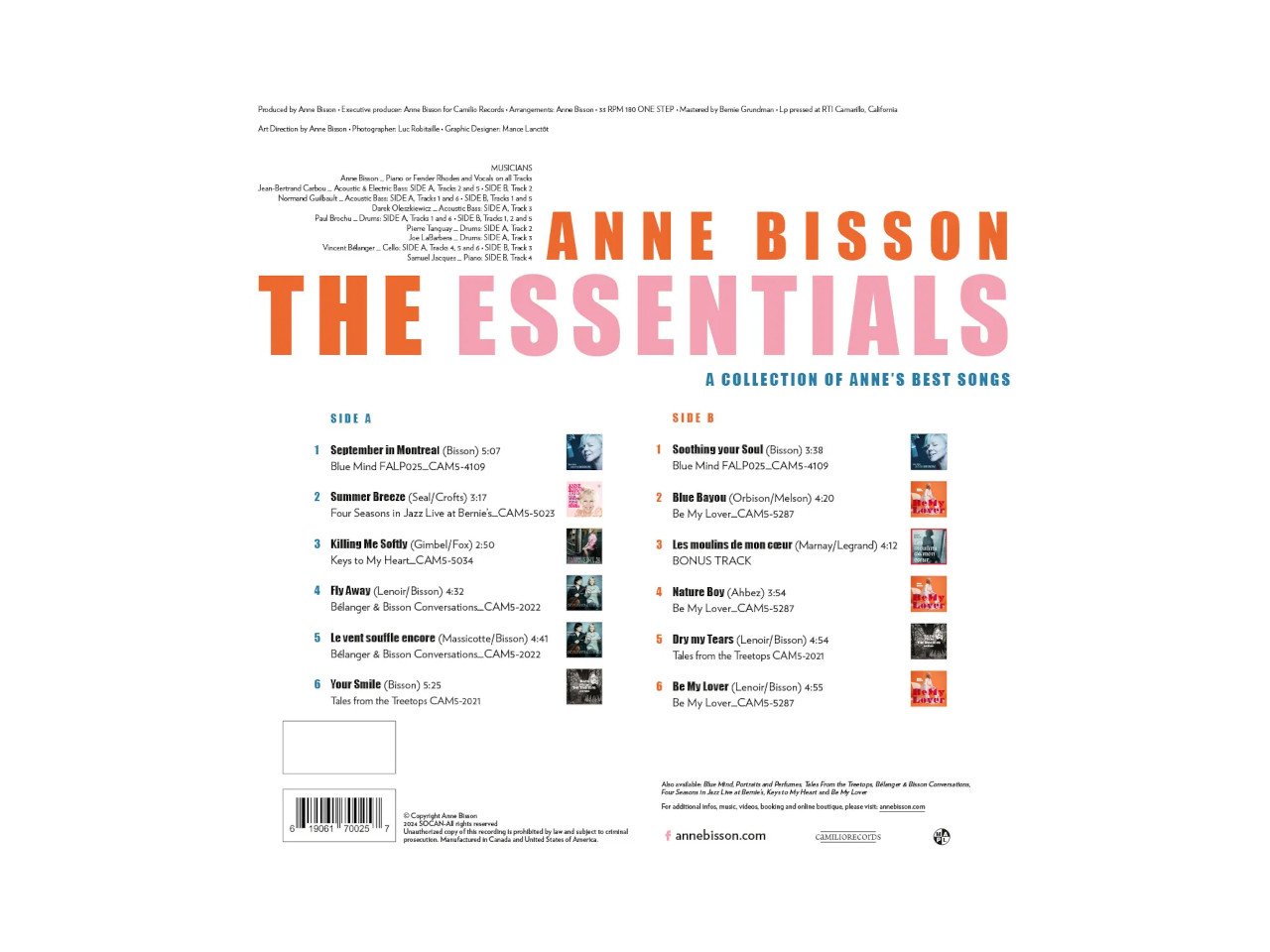 album, die essentials, Anne Bisson, Schallplatte, Cover art