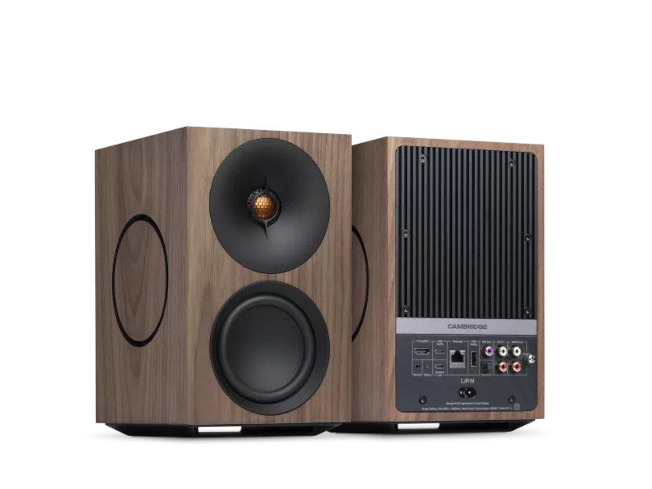Regalbox, Holzlautsprecher, 2-Wege-Lautsprecher, Subwoofer, Rückseite Anschlüsse