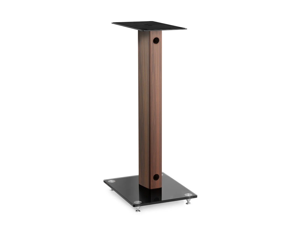 Lautsprecherständer, Holzsäule, schwarze Platte, Basisplatte, verstellbare Höhe