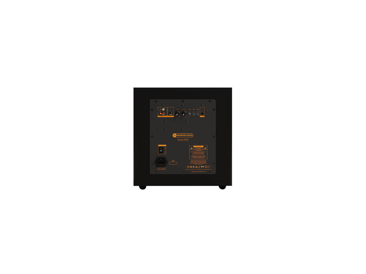 subwoofer, Monitor Audio, Rückseite, Audio-Anschluss, Netzeingang
