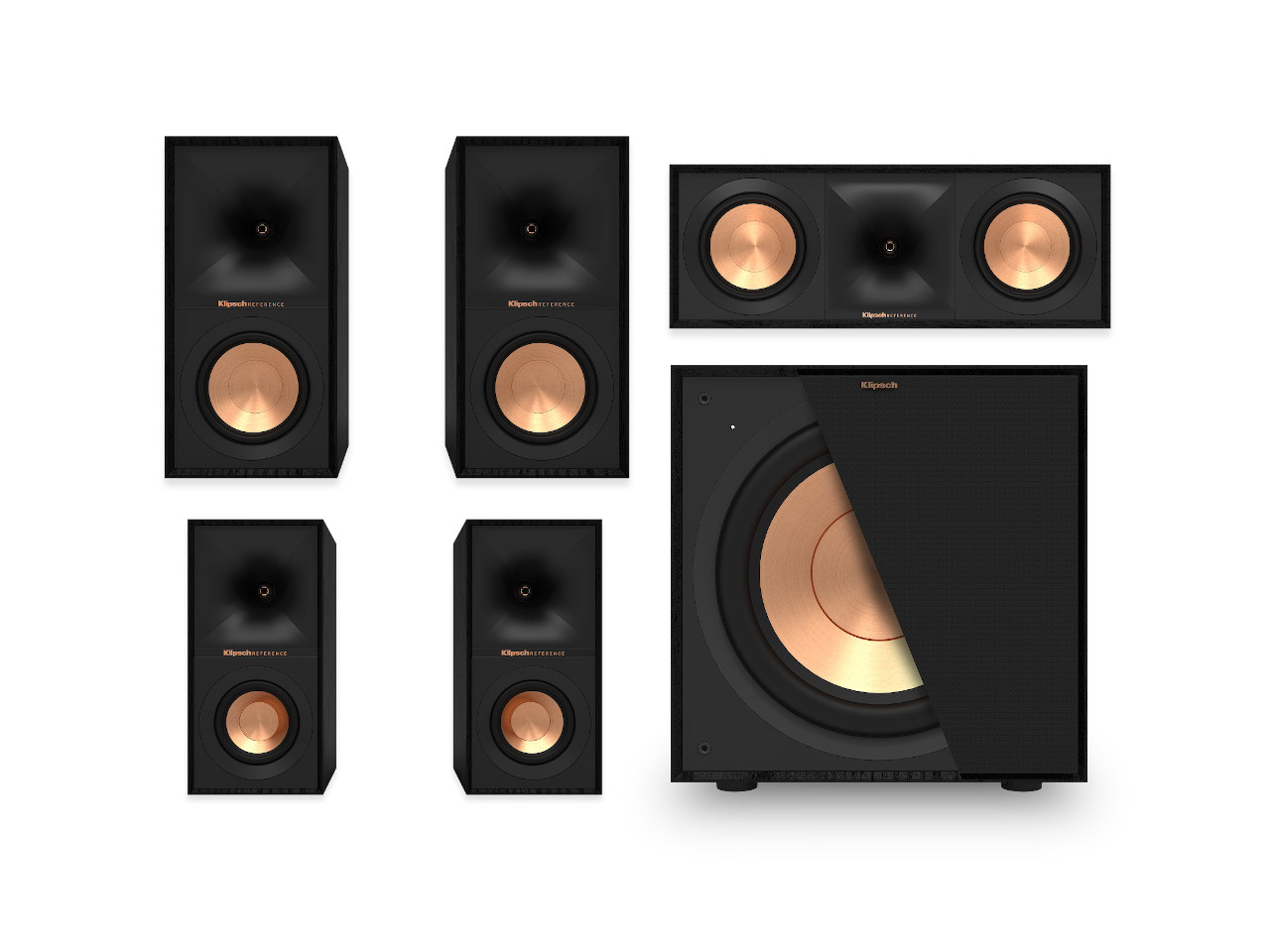 lautsprecher, satellitenlautsprecher, 4.1, kupfer, subwoofer