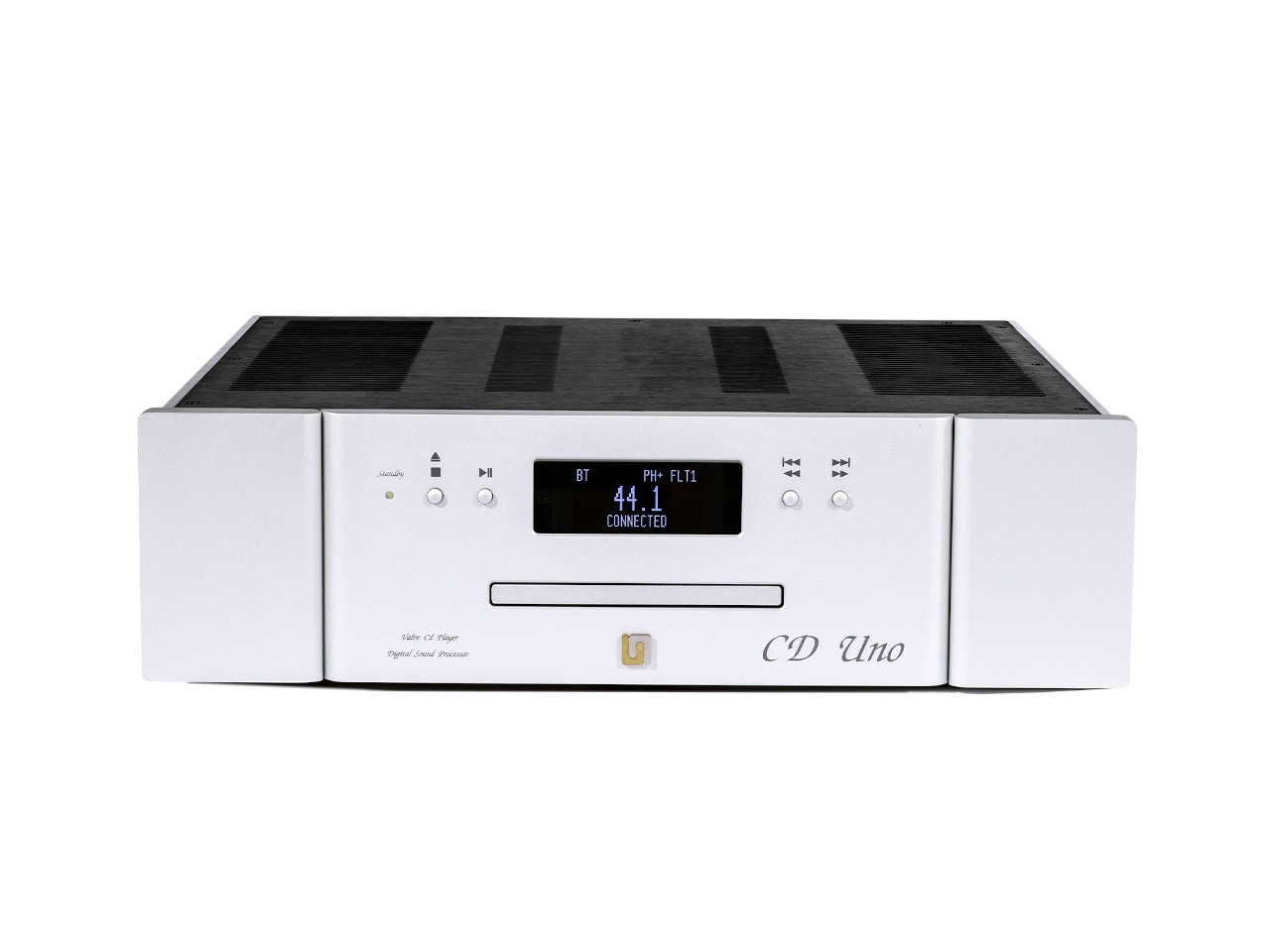 CD-Spieler, Audiophil, Silber, digitales Display, Stereoanlage