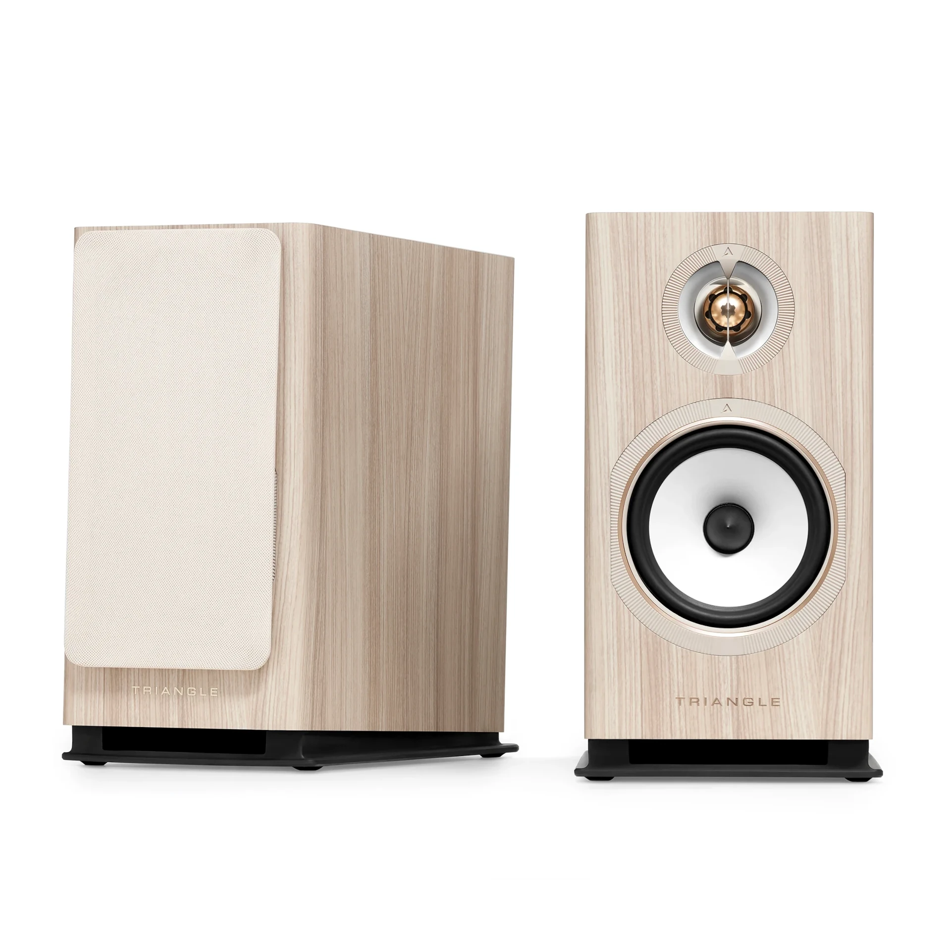 Lautsprecher, Holzoptik, Stereo-Lautsprecher, 2-Wege-System, Frontgitter beige